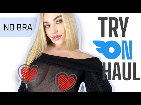 [4K] Try on Haul Transparent Clothes with Tonya | No Bra Challenge