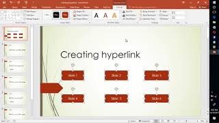Creating hyperlink in Ms PowerPoint 2016