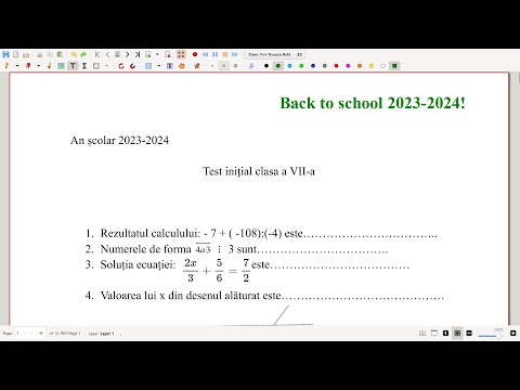 Back to school  - Model de test inițial clasa a 7-a