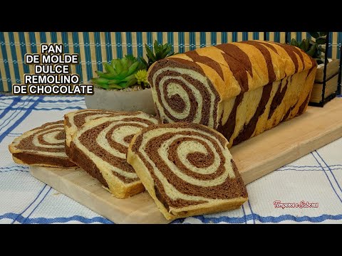 PAN DE MOLDE DULCE REMOLINO DE CHOCOLATE DELICIOSO FÁCIL Y LINDO