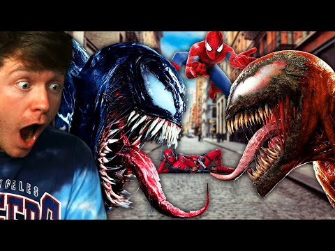 Reacting to VENOM vs CARNAGE vs SPIDERMAN and DEADPOOL