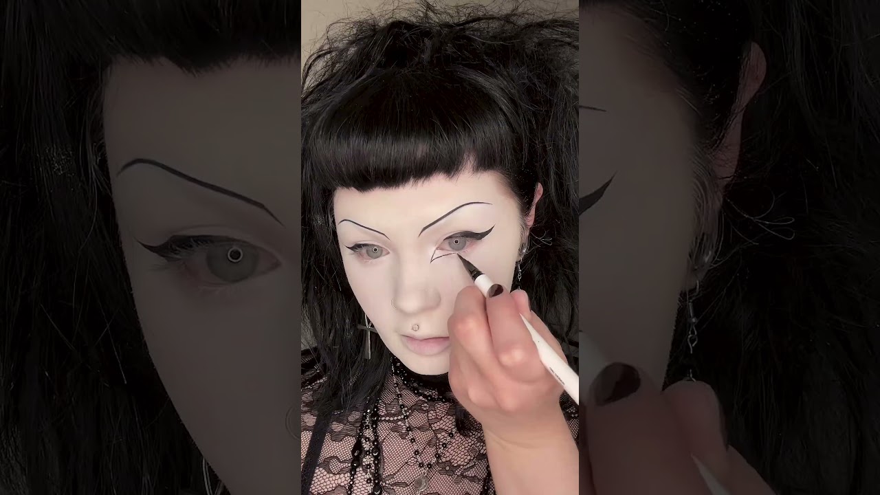 my makeup for world goth day :) #makeuptutorial #makeupartist #gothmodel #viral #makeup #tradgoth