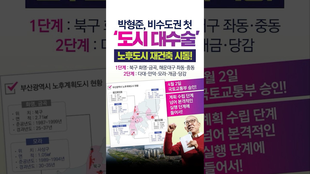 박형준, 비수도권 첫 '도시 대수술' 들어갑니다! '🏢🏡 #shorts