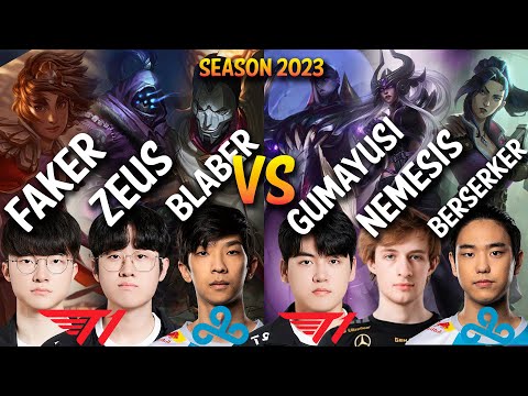Faker, Zeus, Blaber VS Nemesis, Gumayusi, Berserker - Patch 13.19 KR Ranked