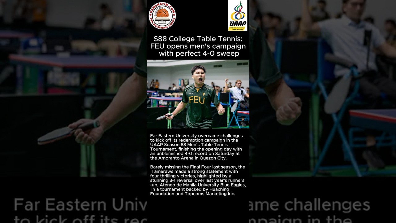 UAAP College Table Tennis: UST and FEU off to strong starts
