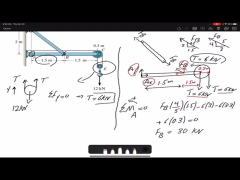 Statics Problem 6-66: frames and machine example to find the reaction forces at the pins