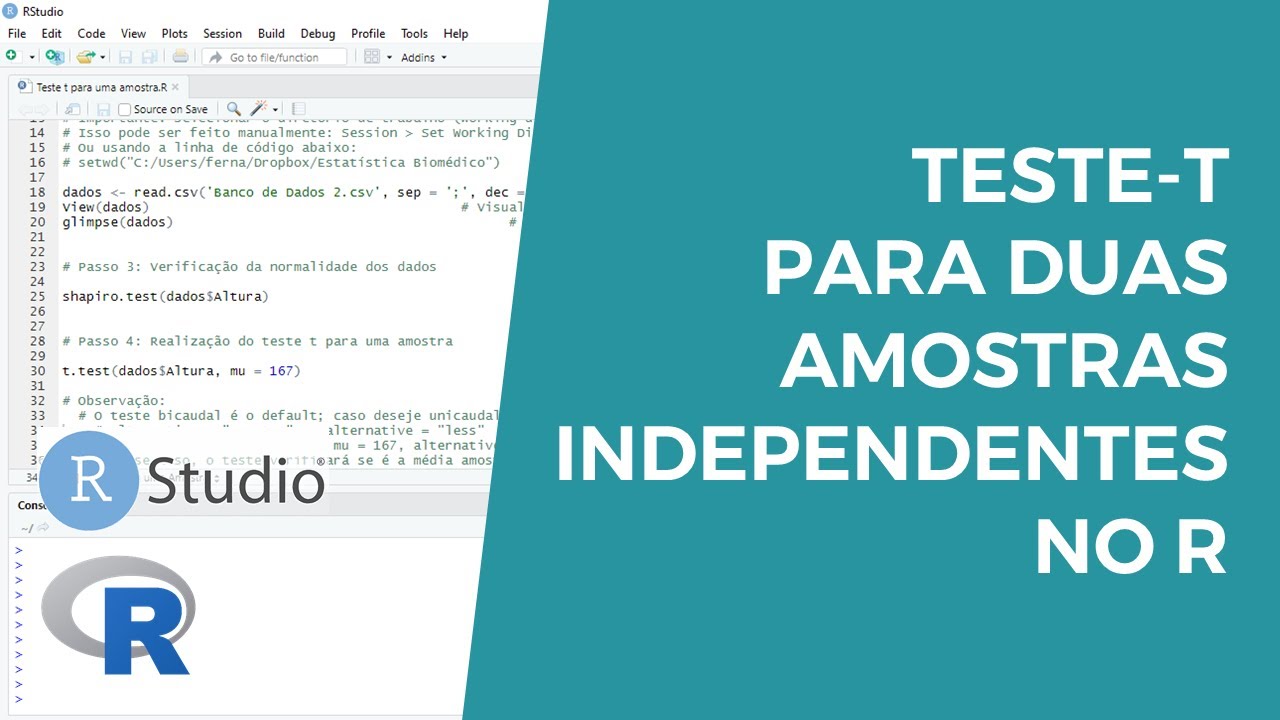 Teste-t para duas amostras independentes no R