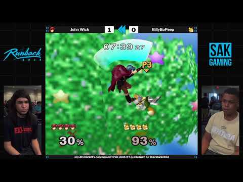 Runback 2018 Top 48 Losers Top 16 - John Wick (Marth) vs BillyBoBeep (Fox)