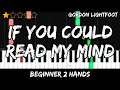 Gordon Lightfoot - If You Could Read My Mind - Easy Beginner Piano Tutorial - For 2 Hands