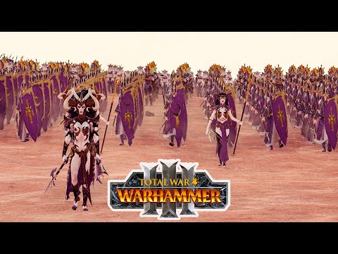 Total War Warhammer - Cult Of Pleasure Led By Morathi Fight Dark Elves -  Cinematic Battle