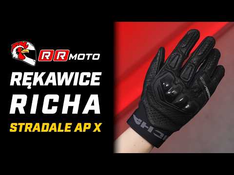 RICHA STRADALE AP_X _ skórzane rękawice motocyklowe z TPU i perforacją na lato