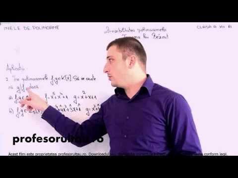 Inele de polinoame   divizibilitatea polinoamelor   aplicatii   partea 2 - profesorultau.ro