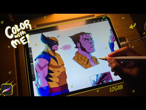 Color with Me!  Character Sheet | Wolverine on Procreate iPad Pro | X-Men 97
