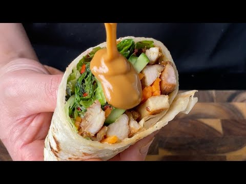 Satay Chicken Roti Wrap Recipe