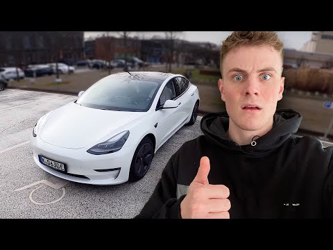 ERSTE Fahrt in meinem 460PS TESLA (Model 3) | DAVE