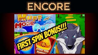 FIRST SPIN BIG WIN BONUS! HUFF N MORE PUFF! ENCORE EDIT Video
