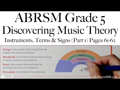 ABRSM Discovering Music Theory Grade 5 Terms, Signs & Instruments  Pages 61 - 62 with Sharon Bill