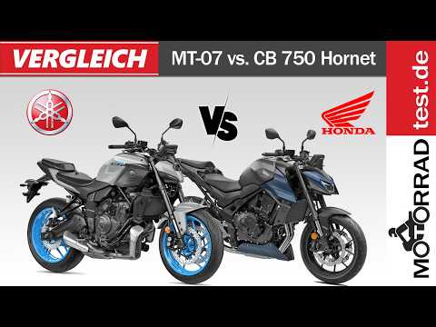 Honda CB 750 Hornet vs. Yamaha MT-07 | Vergleich der 2025er Naked-Bikes aus Japan