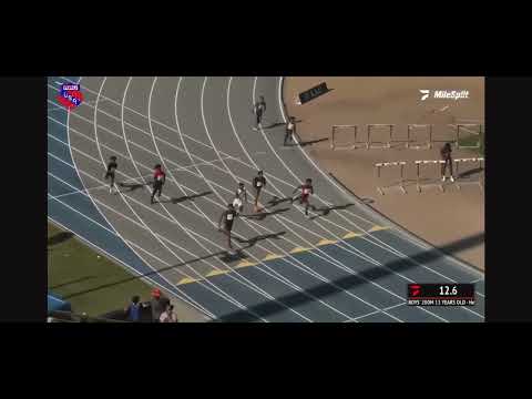 Kaidyn Roland-Brite at the AAU Junior Olympics in the 200 mt run. Lane 6