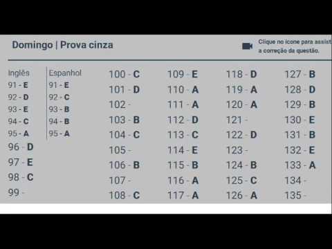 gabarito cinza da prova do segundo dia 2016