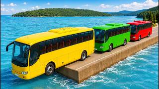 TRANSPORTING PIXAR CARS & FRUITS WITH COLORED & JOHN DEERE vs CLAAS vs TRACTORS - BeamNG.drive #