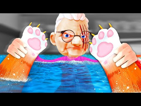 I Tried FLOODING my Granny's House - I Am Cat VR