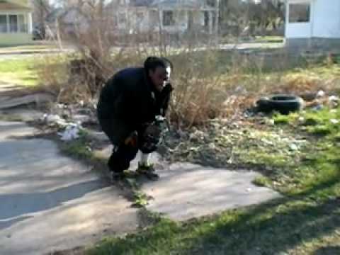 My dogs attack a Baldheaded Black Guy