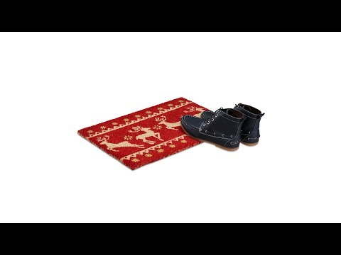 Fußmatte Weihnachten Braun - Rot - Naturfaser - Kunststoff - 60 x 2 x 40 cm
