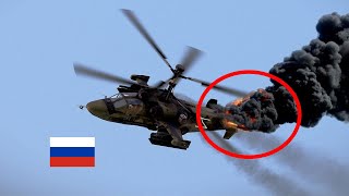 Russian Kamov Ka-50 helicopter shot down by Ukrainian military missile