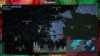KBOS Boston Massachusetts USA • Tower • Air Traffic Radar • LiveATC • Music + EQ• Weather