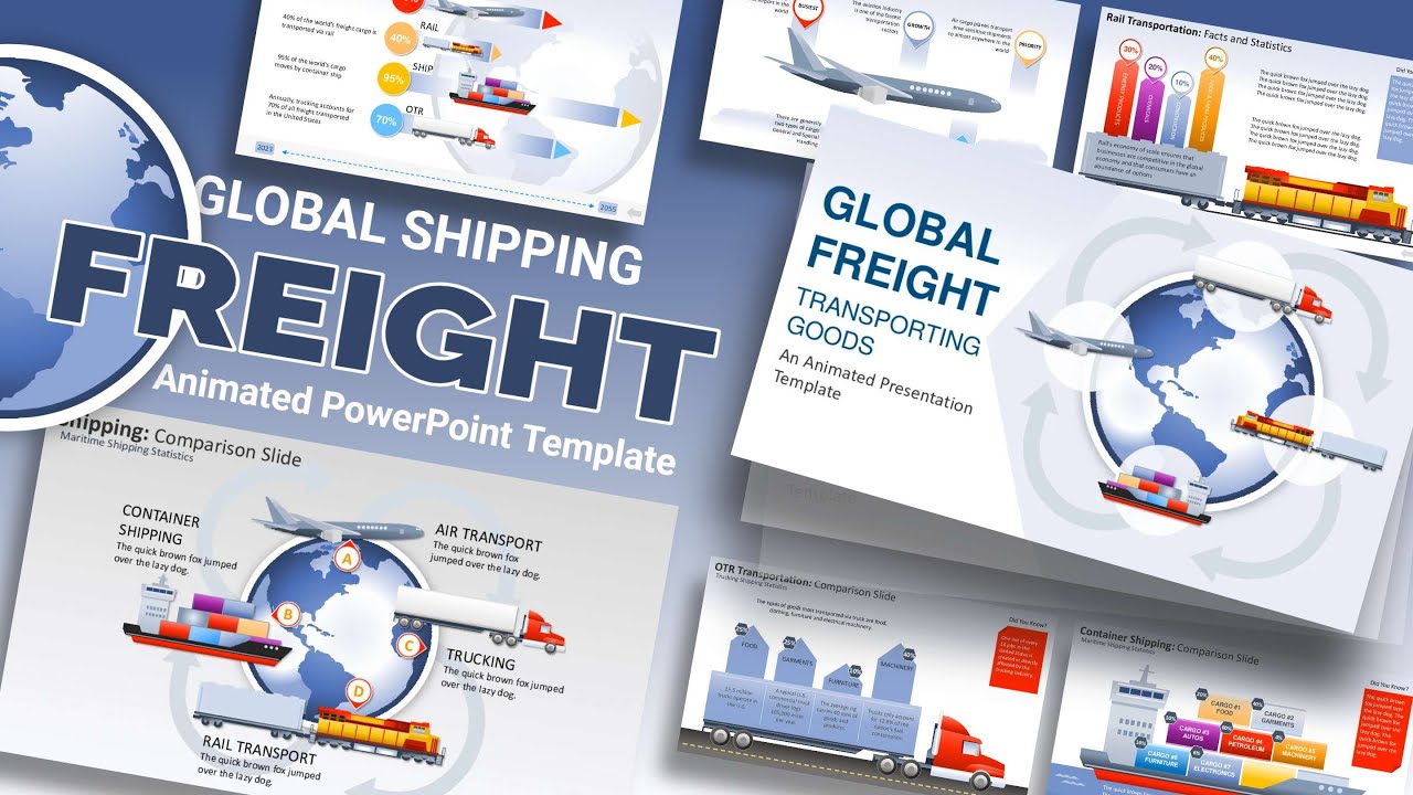 Global Freight:  Shipping Goods PowerPoint Template