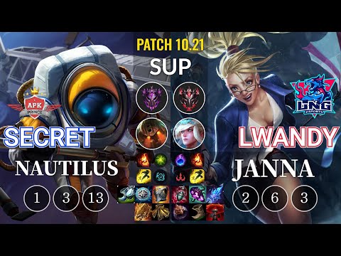 APK Secret Nautilus vs LNG lwandy Janna Sup - KR Patch 10.21