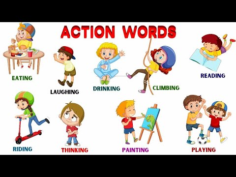 Action words | Action words in english | 20 Action words for kids | Action words with picture