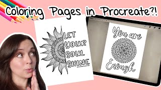 How to Make Coloring Pages on your iPad in Procreate! Inspiring Quote Mandala Coloring Page Tutorial