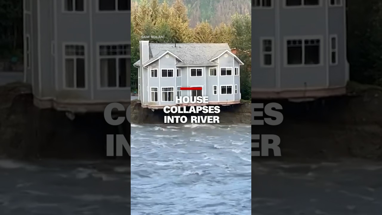 House collapses into river