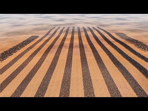 10 LINES OF SPARTANS vs 500 T-REX - Ultimate Epic Battle Simulator 2 UEBS 2