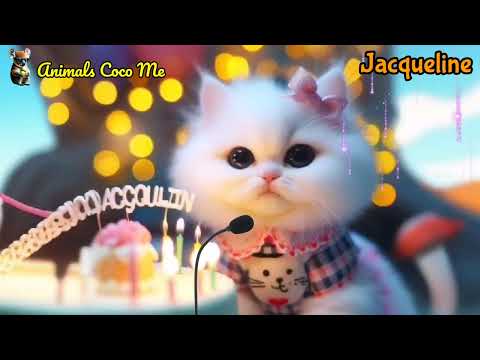 JACQUELINE HAPPY BIRTHDAY SONG | HAPPY BIRTHDAY SONG WITH NAMES | Adorable Cute Cat 😺
