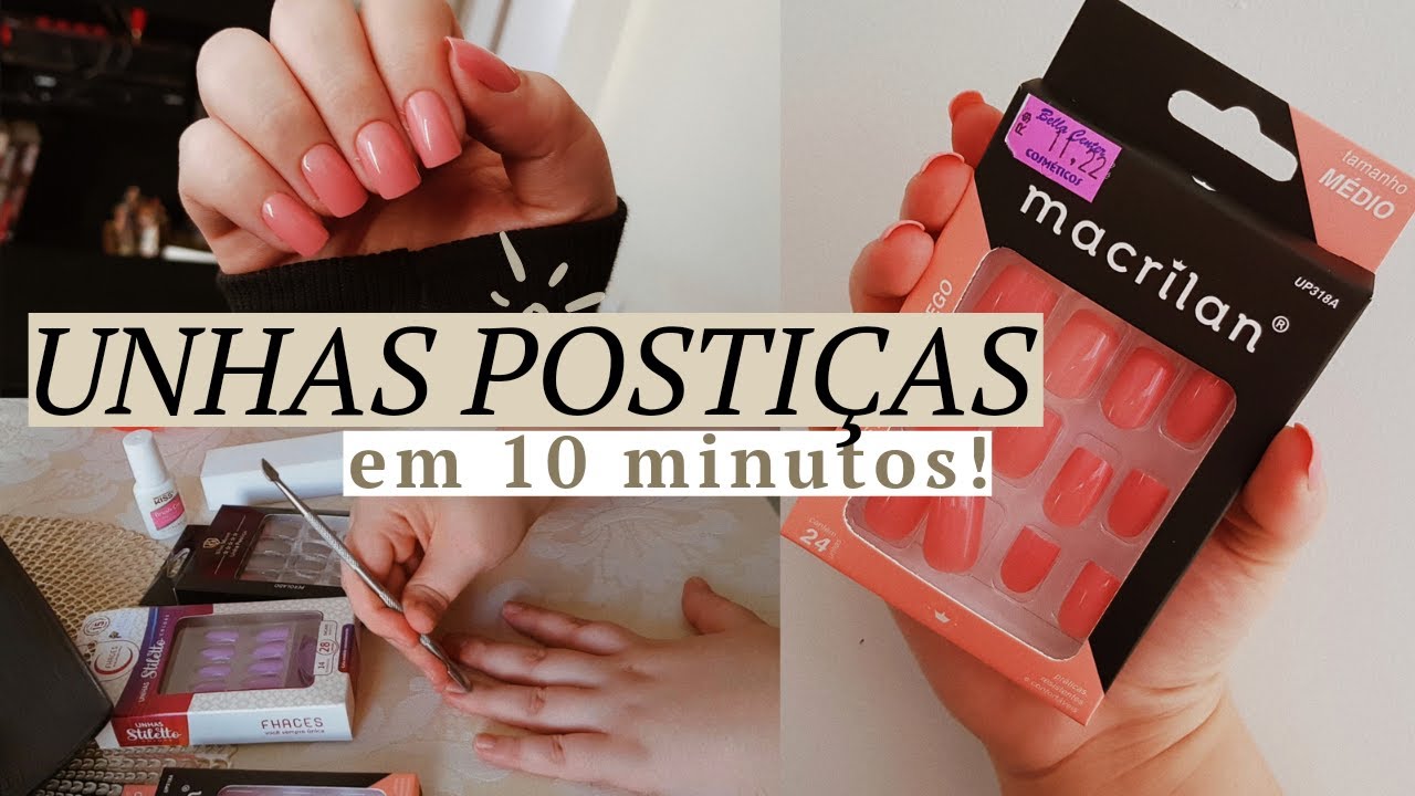 COMO COLOCAR UNHAS POSTIÇAS *passo a passo em 10 minutos* | Amanda Paduan
