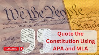How to cite the constitution using APA and MLA