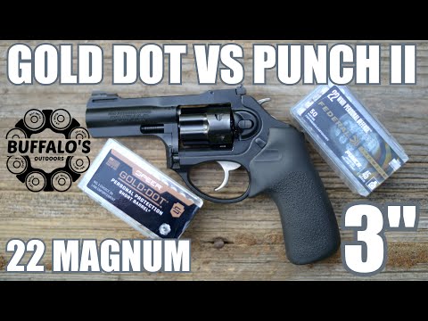 22 MAGNUM SELF DEFENSE ROUNDS - PUNCH vs GOLD DOT II ~ 3" barrel