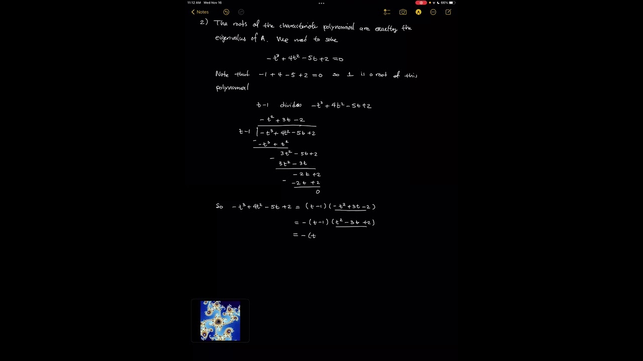 A Detailed Solution to an Eigenvalue Problem
