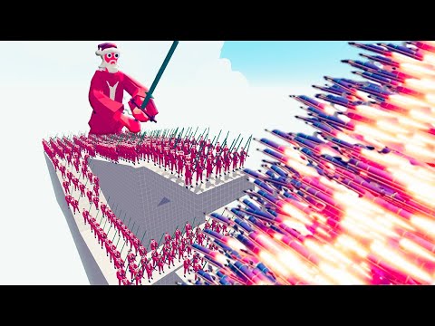 100x SANTA CLAUS+ 3x GIANT SANTA CLAUS vs 3x EVERY GODS - Totally Accurate Battle Simulator TABS