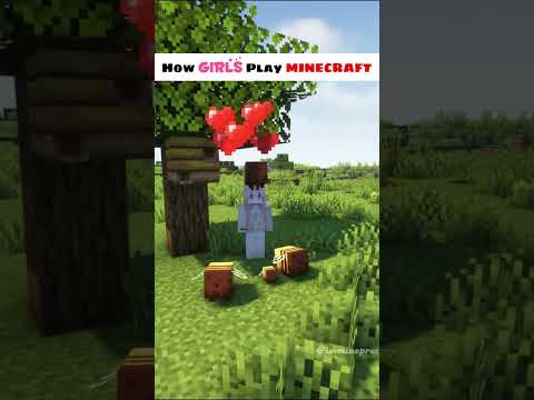 Girls Vs Boys Playing Minecraft - Schizophrenic #shorts