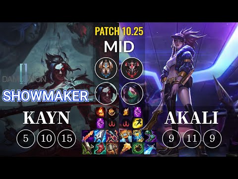 DWG Showmaker Kayn vs Akali Mid - KR Patch 10.25