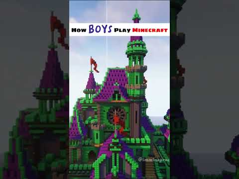 Minecraft: Girls Vs Boys Playing Minecraft - Schizophrenic #shorts