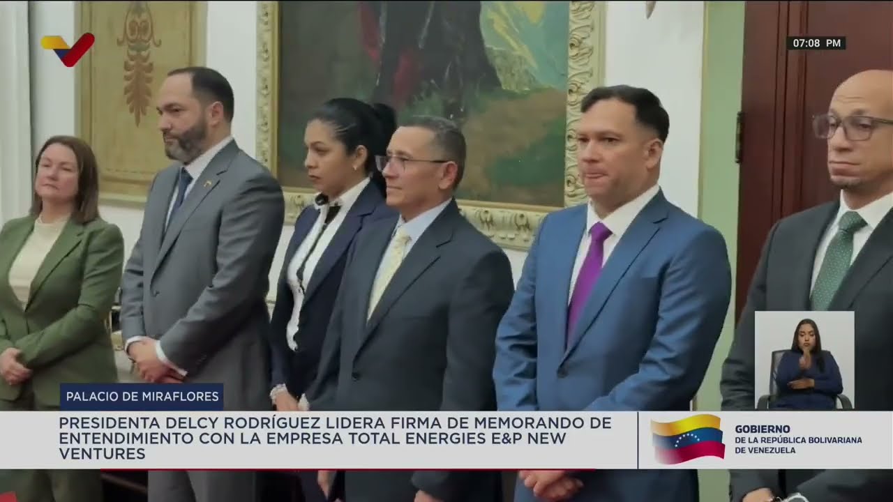 Delcy Rodríguez firma memorando de entendimiento con Total Energies E&P New Ventures