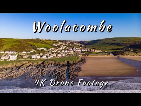 Drone surfing footage at Woolacombe