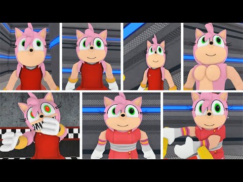 NEW ALL AMY ROSE  + OLD  AMY ROSE  JUMPSCARE!   Roblox Piggy FANGAME
