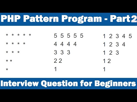 PHP Pattern Program Part2 | Interview Question for Beginners
