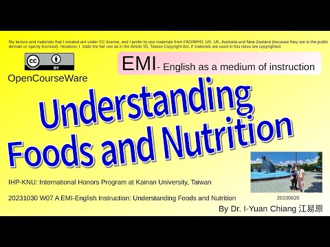 20231030 W07 A Instrucción EMI-Inglés: Comprensión de los alimentos y la nutrición